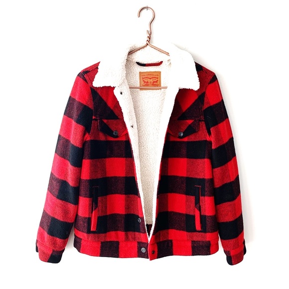 Levi's Jackets & Blazers - Levi’s | Anthropologie Buffalo Plaid Sherpa Jacket